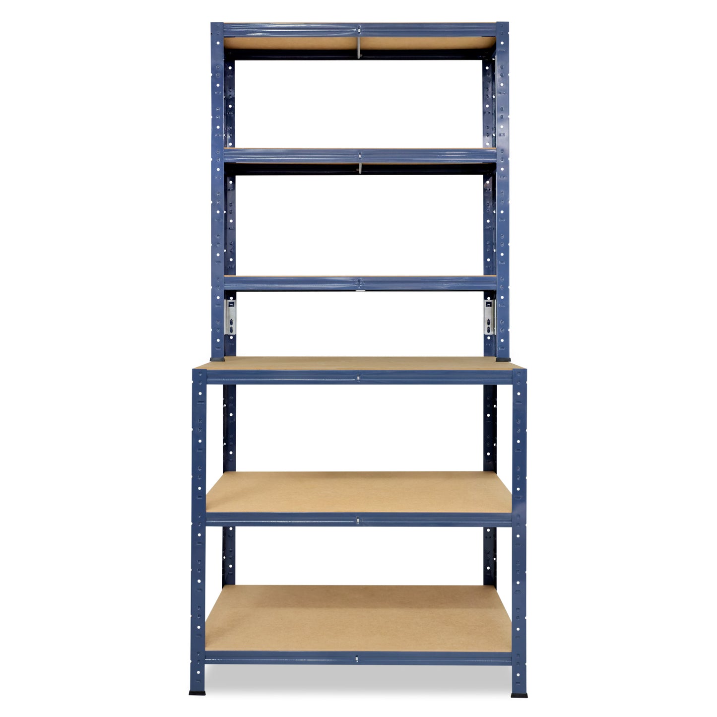 shelfplaza HOME Werkbank Regal 190x90x60 cm mit 6 Böden blau