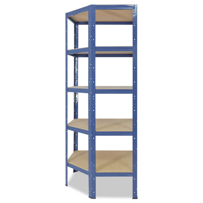 shelfplaza HOME Eckregal 200x80x50 cm blau mit 5 Böden