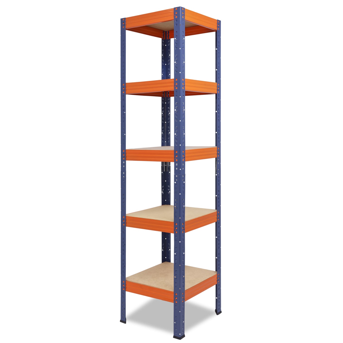 shelfplaza PRO Schwerlastregal 200x50x50 cm blau-orange mit 5 Böden