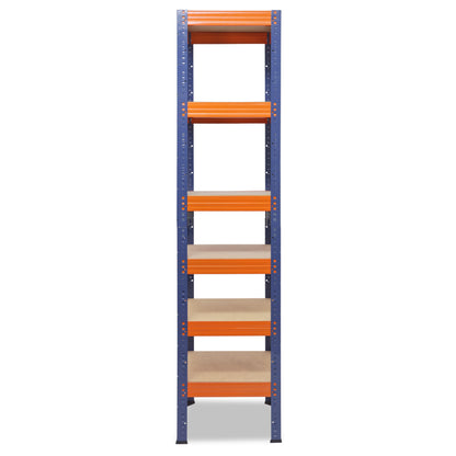 shelfplaza PRO Schwerlastregal 180x50x50 cm blau-orange mit 6 Böden