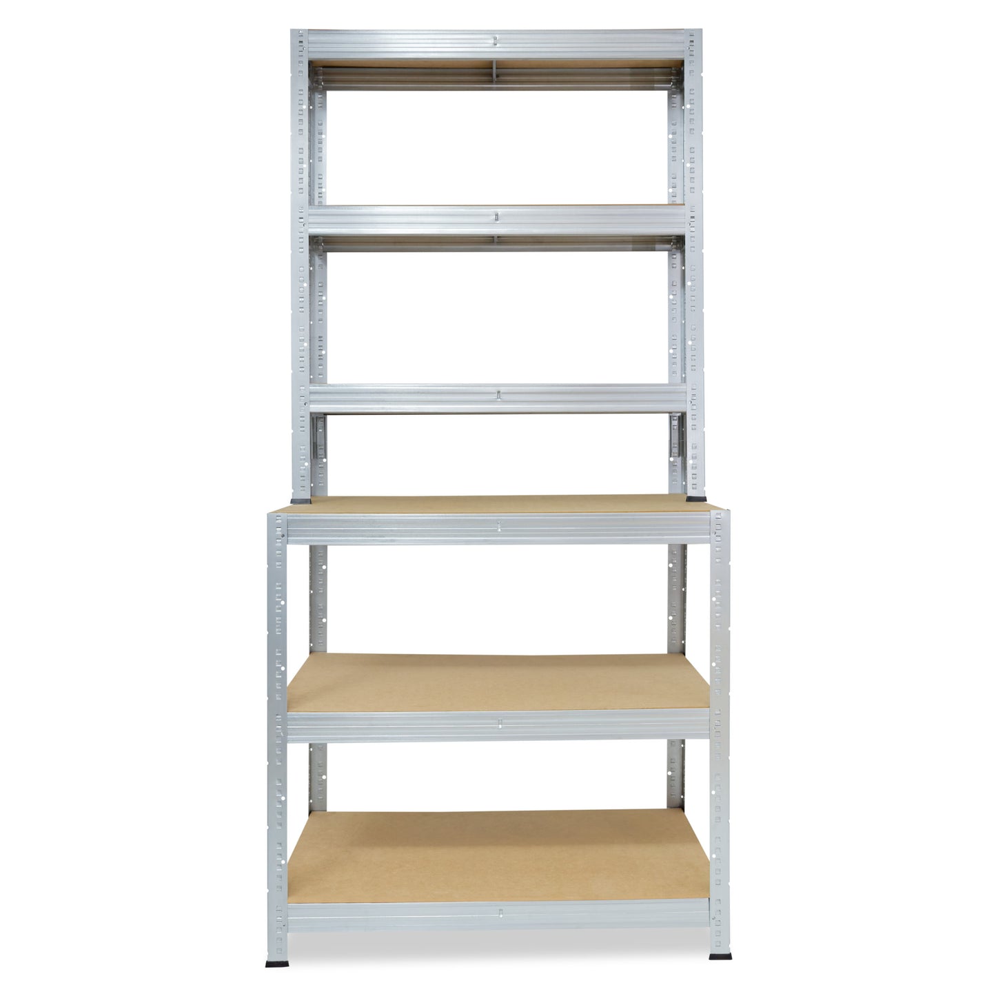 shelfplaza PRO Werkbank Regal 190x80x60 cm mit 6 Böden verzinkt