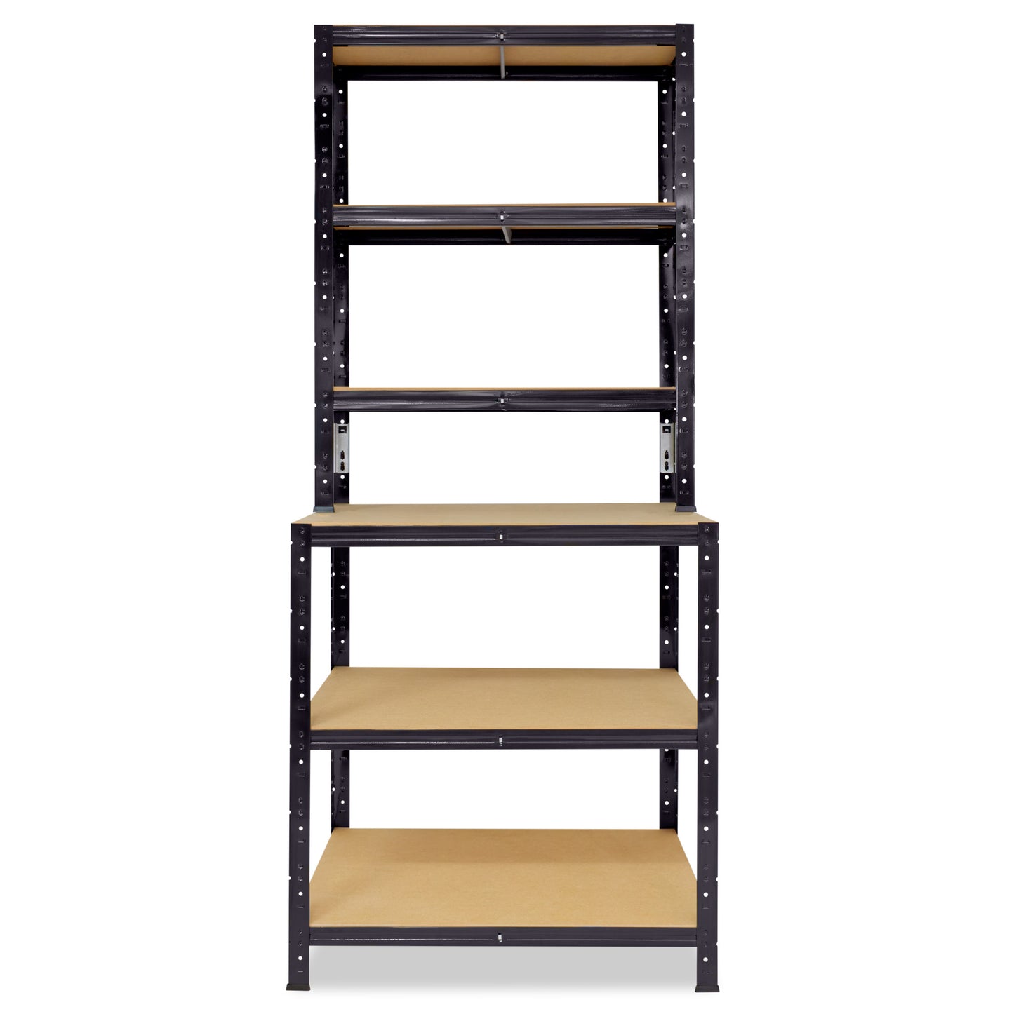 shelfplaza BLACK Werkbank Regal 190x100x60 cm mit 6 Böden schwarz