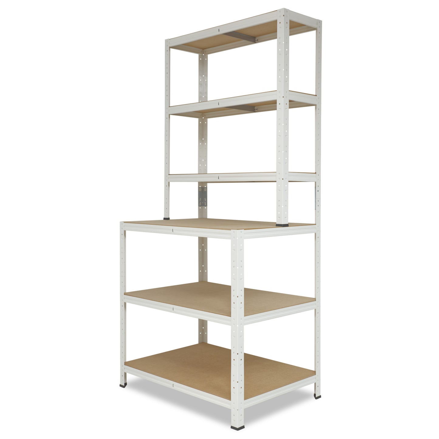 shelfplaza HOME Werkbank Regal 190x80x60 cm mit 6 Böden weiß