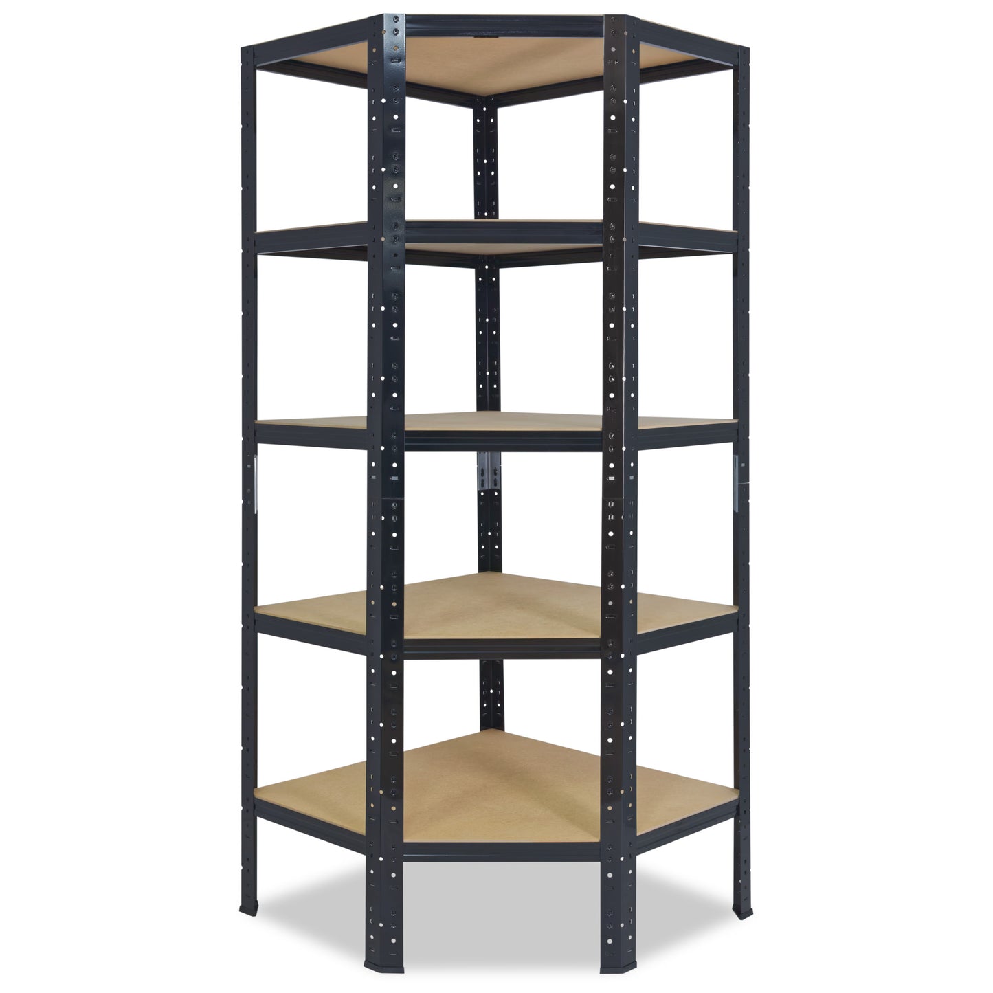 shelfplaza BLACK Eckregal 180x90x60 cm schwarz mit 5 Böden