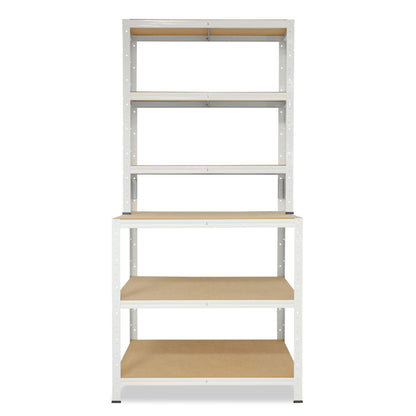 shelfplaza HOME Werkbank Regal 190x80x60 cm mit 6 Böden weiß