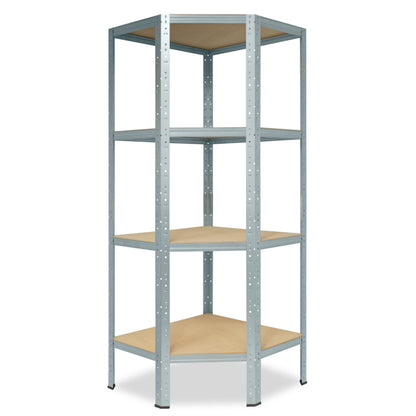 shelfplaza HOME Eckregal 155x70x40 cm verzinkt mit 4 Böden