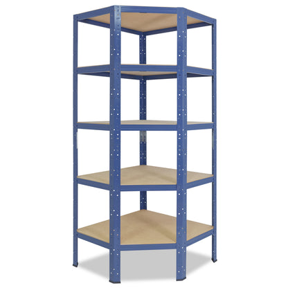 shelfplaza HOME Eckregal 200x90x60 cm blau mit 5 Böden