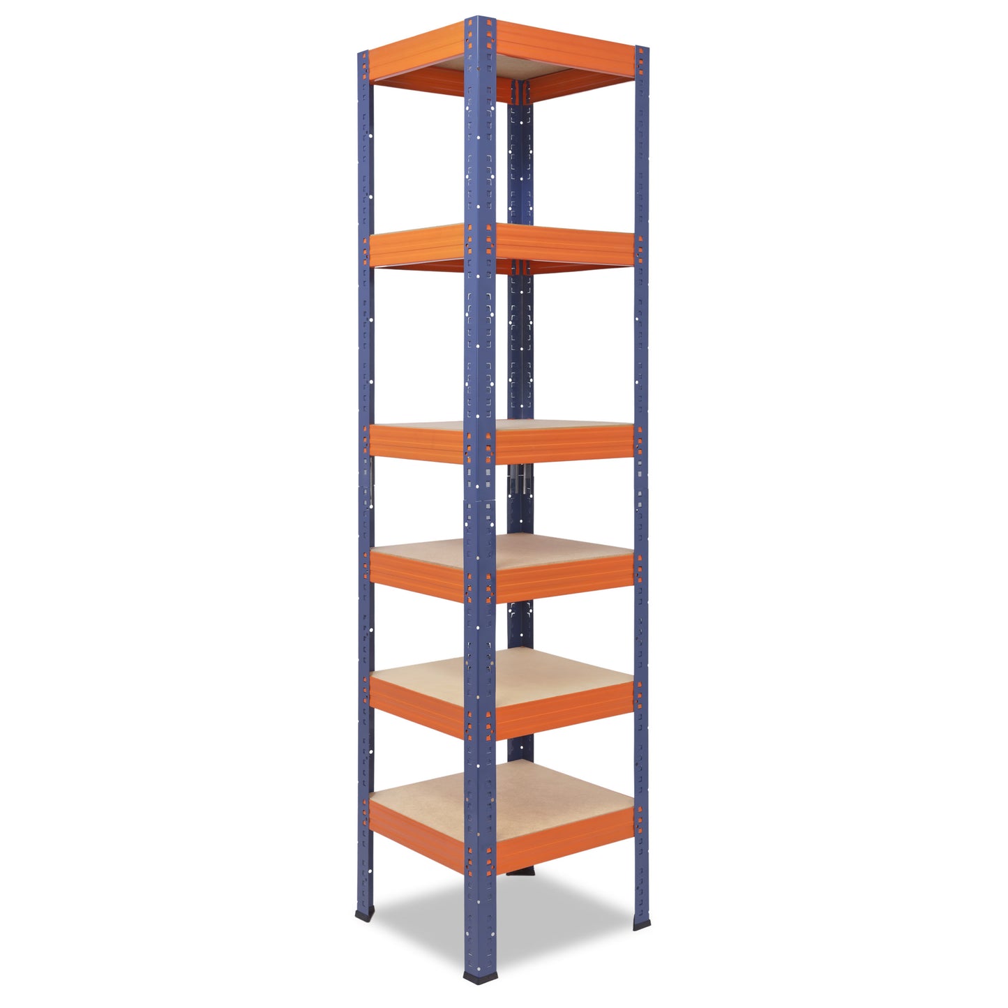 shelfplaza PRO Schwerlastregal 180x50x50 cm blau-orange mit 6 Böden