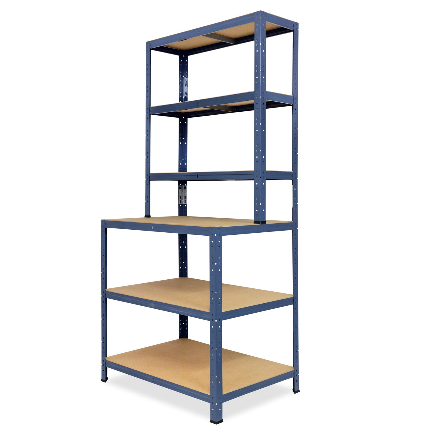 shelfplaza HOME Werkbank Regal 190x90x60 cm mit 6 Böden blau