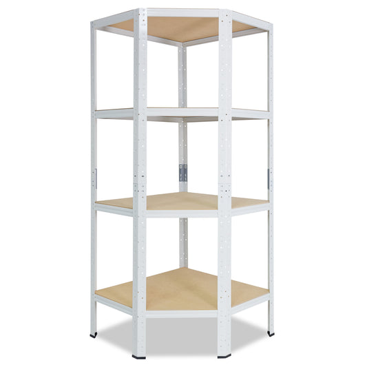 shelfplaza HOME Eckregal 155x80x50 cm weiß mit 4 Böden